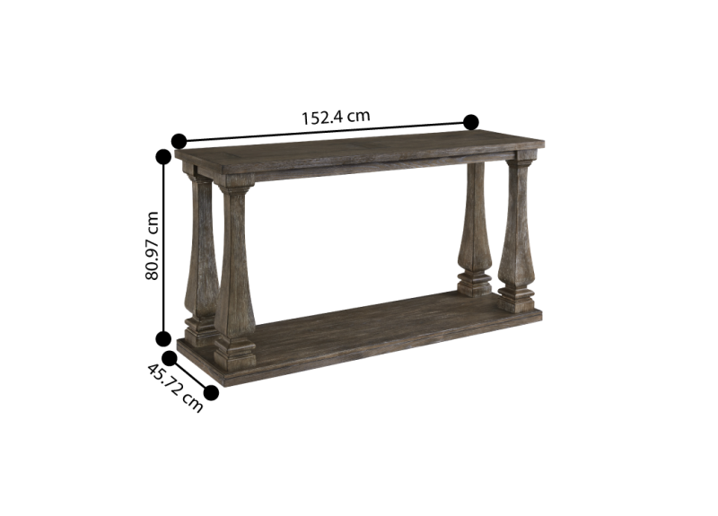 Wilsons Wooden Console Table with Shelf